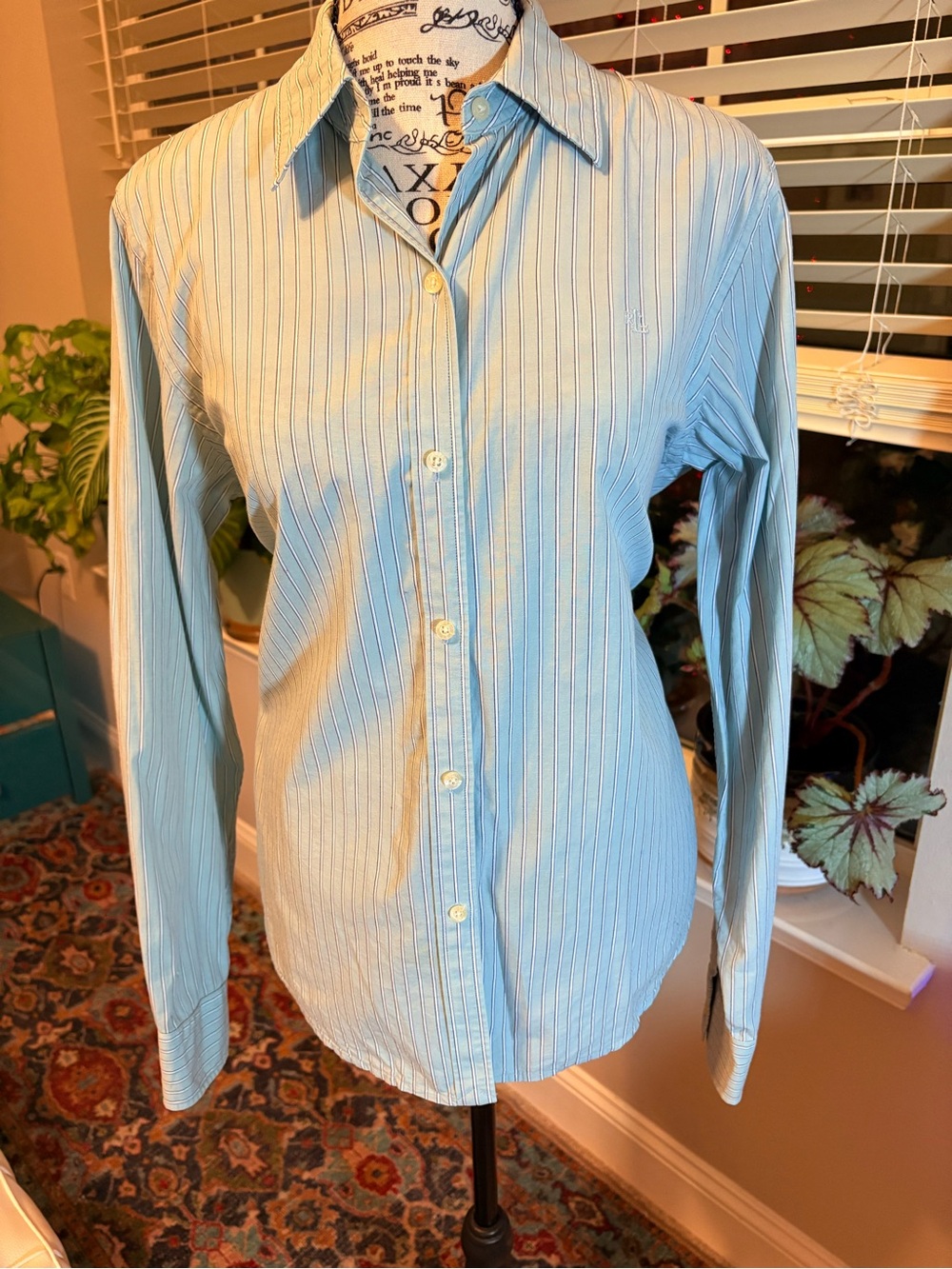 Ralph Lauren Light Blue Pinstripe Button up Shirt